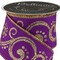 Brilliance 2.5" Purple and Gold Filigree Glitter Swirl Wired Ribbon, 10 Yards for Christmas Bows, Wreaths, Gift Wrap, Crafts and Decorations